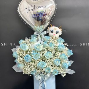 Hộp Hoa Thôi Nôi Bé Trai H082