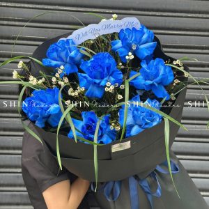 Bó Hoa Hồng 7 Xanh Blue Ecuador S336