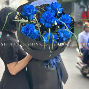 Bó Hoa Hồng 7 Xanh Blue Ecuador S336