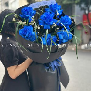 Bó Hoa Hồng 7 Xanh Blue Ecuador S336