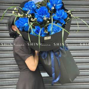 Bó Hoa Hồng 7 Xanh Blue Ecuador S336