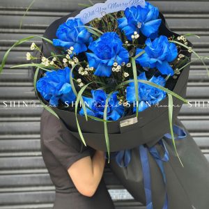 Bó Hoa Hồng 7 Xanh Blue Ecuador S336