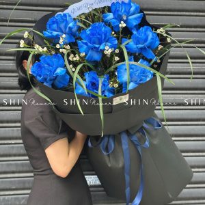 Bó Hoa Hồng 7 Xanh Blue Ecuador S336