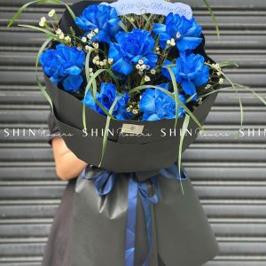 Bó Hoa Hồng 7 Xanh Blue Ecuador S336