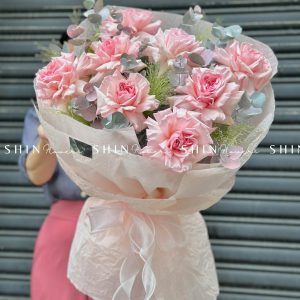 Bó 8 Hoa Hồng Nhập Ecuador Pink Ohara siêu khổng lồ H341