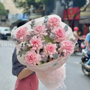 Bó 8 Hoa Hồng Nhập Ecuador Pink Ohara siêu khổng lồ H341
