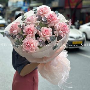 Bó 8 Hoa Hồng Nhập Ecuador Pink Ohara siêu khổng lồ H341