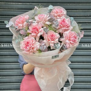 Bó 8 Hoa Hồng Nhập Ecuador Pink Ohara siêu khổng lồ H341