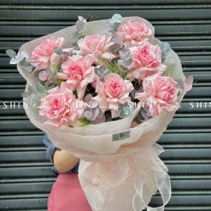 Bó 8 Hoa Hồng Nhập Ecuador Pink Ohara siêu khổng lồ H341