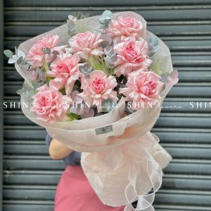 Bó 8 Hoa Hồng Nhập Ecuador Pink Ohara siêu khổng lồ H341