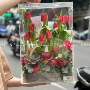 Vali Mica Tulip Đỏ - Blooming Box B021