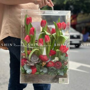 Vali Mica Tulip Đỏ - Blooming Box B021