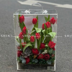 Vali Mica Tulip Đỏ - Blooming Box B021