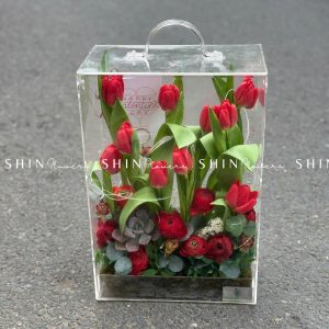 Vali Mica Tulip Đỏ - Blooming Box B021