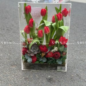 Vali Mica Tulip Đỏ - Blooming Box B021