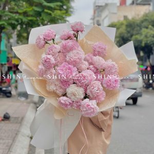 Hoa Bó 35 Mẫu Đơn Hồng Sarah S360