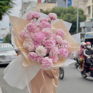 Hoa Bó 35 Mẫu Đơn Hồng Sarah S360