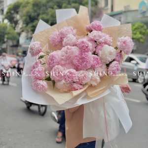 Hoa Bó 35 Mẫu Đơn Hồng Sarah S360