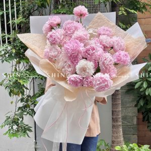 Hoa Bó 35 Mẫu Đơn Hồng Sarah S360