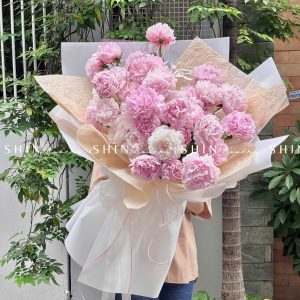 Hoa Bó 35 Mẫu Đơn Hồng Sarah S360