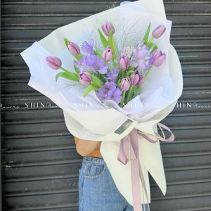 Hoa Bó 10 Tulip Tím S374