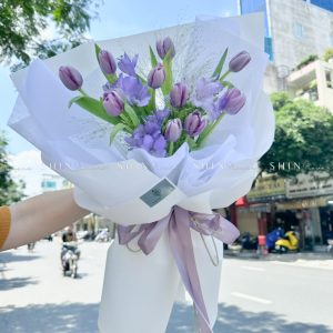 Hoa Bó 10 Tulip Tím S374