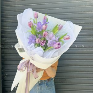 Hoa Bó 10 Tulip Tím S374