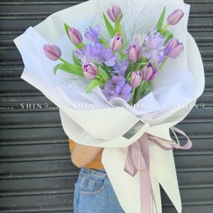 Hoa Bó 10 Tulip Tím S374