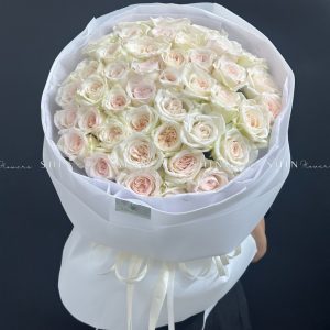Bó Hoa 40 hồng trắng White Ohara S378