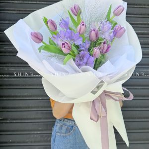 Hoa Bó 10 Tulip Tím S374