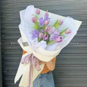 Hoa Bó 10 Tulip Tím S374
