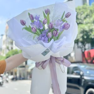 Hoa Bó 10 Tulip Tím S374