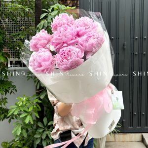 Hoa Bó 7 Mẫu Đơn Sarah Hồng S395