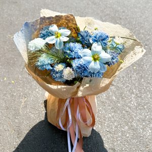 Bó Hoa 2 Tulip Nhuộm Xanh Blue mix Cẩm Chương Nhuộm xanh S407