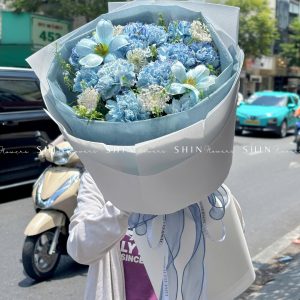 Bó Hoa Cẩm Chương Nhuộm xanh S412