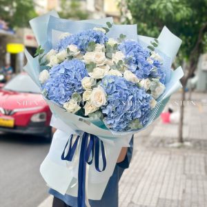 Hoa Bó Cẩm Tú Cầu Xanh Khổng Lồ S427