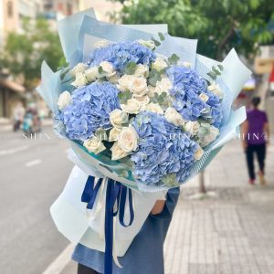 Hoa Bó Cẩm Tú Cầu Xanh Khổng Lồ S427