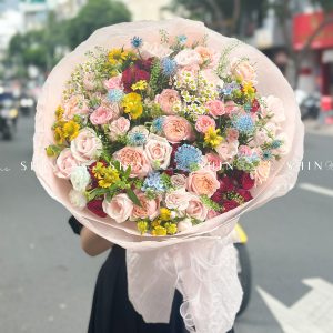 Bó Hoa Garden Mix nhiều màu Siêu To S457