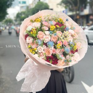 Bó Hoa Garden Mix nhiều màu Siêu To S457
