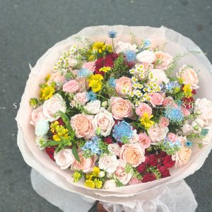 Bó Hoa Garden Mix nhiều màu Siêu To S457