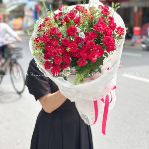Bó Hoa Hồng Chùm Đỏ thẫm S435