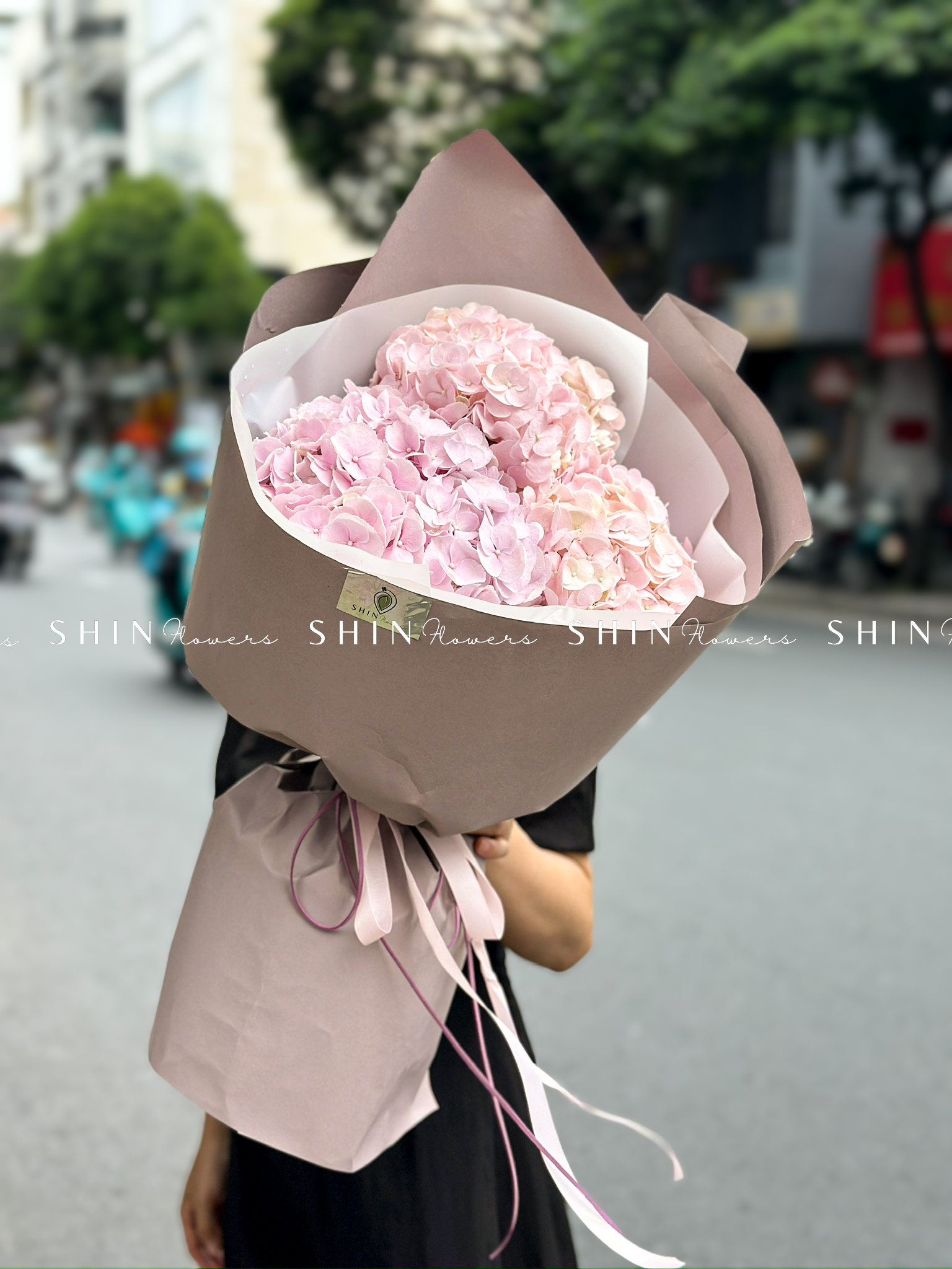 Hoa Bó 3 Cẩm Tú Cầu Hồng S446