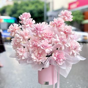 Lẵng 20 Bông Hoa Hồng Nhập Ecuador Pink Mondial H109