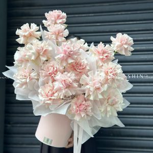 Lẵng 20 Bông Hoa Hồng Nhập Ecuador Pink Mondial H109