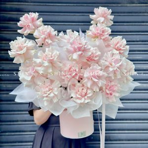 Lẵng 20 Bông Hoa Hồng Nhập Ecuador Pink Mondial H109