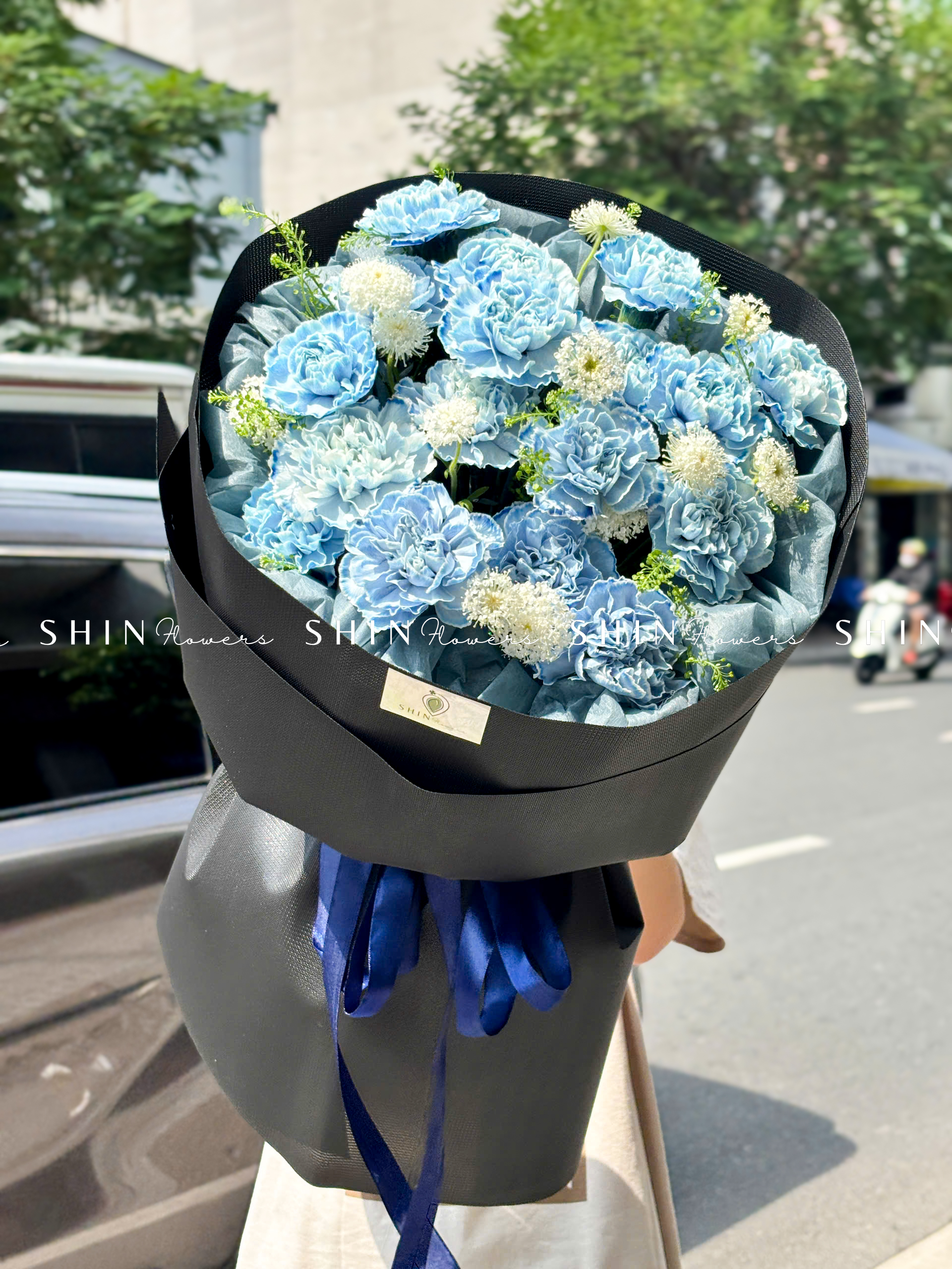 Bó Hoa Cẩm Chương Nhuộm xanh S454