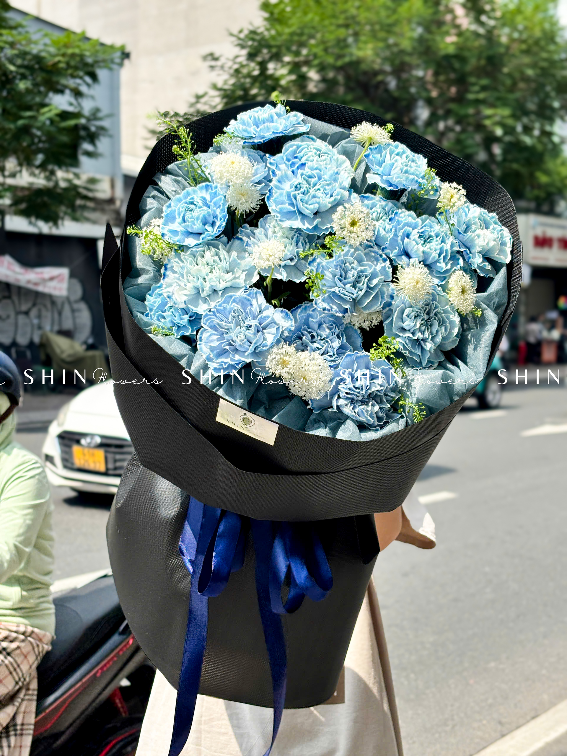 Bó Hoa Cẩm Chương Nhuộm xanh S454