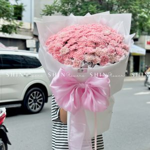 Hoa Bó 99 Cẩm Chướng Hồng S455