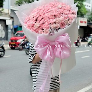 Hoa Bó 99 Cẩm Chướng Hồng S455