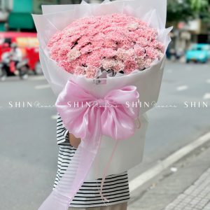 Hoa Bó 99 Cẩm Chướng Hồng S455